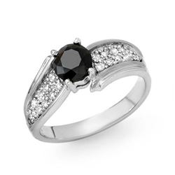 1.02 ctw Blue Sapphire & Diamond Ring 18K White Gold