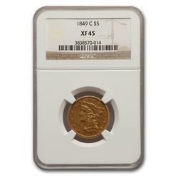 1849-C $5 Liberty Gold Half Eagle XF-45 NGC