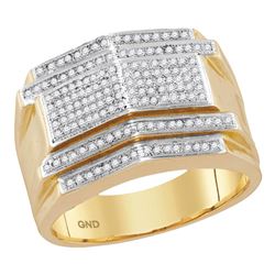 14kt Two-tone Gold Round Diamond Bridal Wedding Engagement Ring Band Set 2.00 Cttw