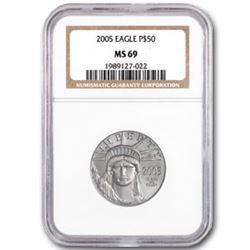 2005 1/2 oz Platinum American Eagle MS-69 NGC