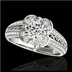 1.65 ctw VS Black Diamond Solitaire Halo Ring 10K Rose Gold