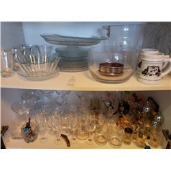Assortment of Stemware & Glass Serving Dishes A
