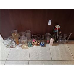 Large assortment of glass vases A