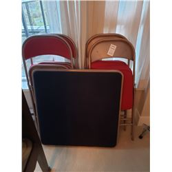 Card Table & Four folding chairs C
