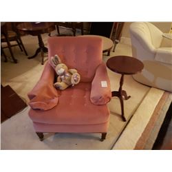 Vintage occasional chair & round pedestal end table B