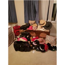 Large assortment of Mens & Ladies Hats, Purses & luggage A