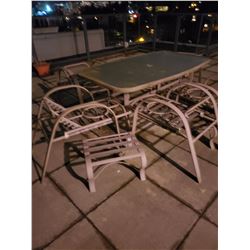 Glass top patio table & 6 chairs C