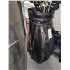 Image 2 : Black leather Golf bag with clubs