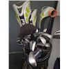 Image 3 : Black leather Golf bag with clubs