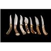 Image 2 : Lot of Seven (7) Stag-Handled Hunting Knives