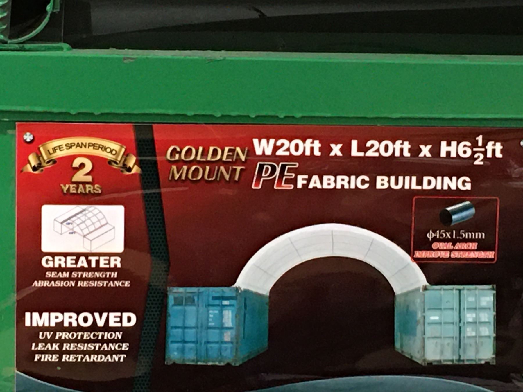 Golden Mount Cgsm Pe Dome Container Shelter C W X Galvanized Tube Uv Resistance