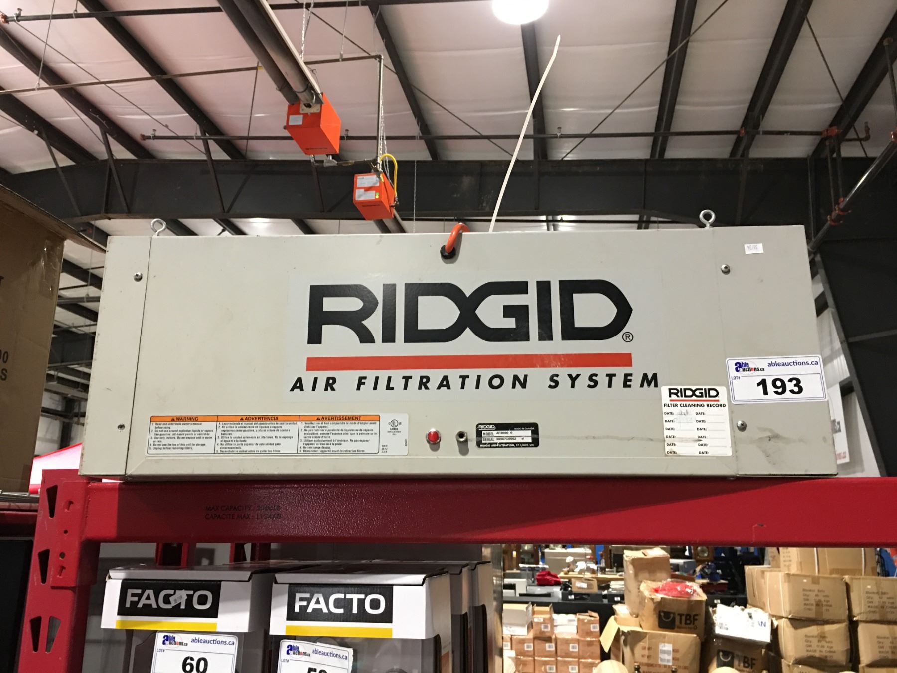 Ridgid Air Filtration System RIDGID AIR FILTRATION SYSTEM MODEL AF3000 - Able Auctions