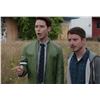 Image 2 : Samuel Barnett 'Dirk Gently' signature green leather jacket & peach patterned tie from Dirk Gently's