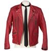 Image 1 : Samuel Barnett 'Dirk Gently' red leather jacket and black tie from Dirk Gently's...