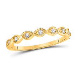 10kt White Gold Round Diamond Slender Heart Cluster Ring 1/20 Cttw