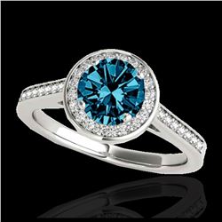 1.85 ctw VS/SI Diamond Solitaire Art Deco Stud Earrings 18K White Gold