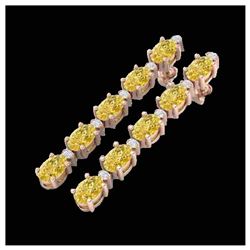 0.73 ctw Intense Yellow Diamond Necklace 10K White Gold
