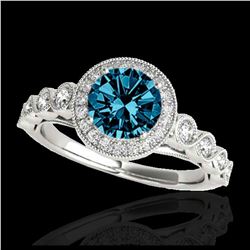 2.61 ctw Intense Fancy Yellow Diamond Art Deco Earrings 18K White Gold