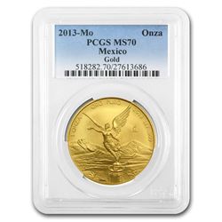2013 Mexico 1 oz Gold Libertad MS-70 PCGS