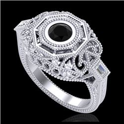 1.50 ctw SI Fancy Blue Diamond Solitaire Halo Ring 10K Rose Gold
