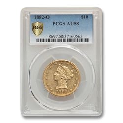 1882-O $10 Liberty Gold Eagle AU-58 PCGS