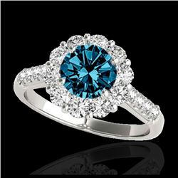 2.05 ctw SI/I Fancy Intense Yellow Diamond Ring 10K Rose Gold