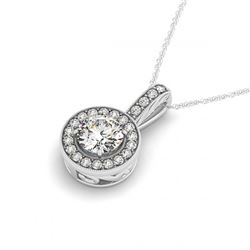 1.18 ctw VS/SI Diamond 2pc Wedding Set Halo 14K White Gold