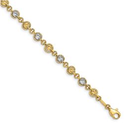 14K Two-tone Fancy Bracelet - 7.5 in.