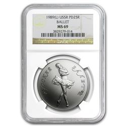 1989 Russia 1 oz Palladium Ballerina MS-69 NGC
