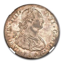 1806/5-NG M Guatemala Silver 8 Reales Charles IV MS-63 NGC