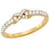 Image 1 : 10kt White Gold Round Diamond Stackable Key Ring 1/8 Cttw
