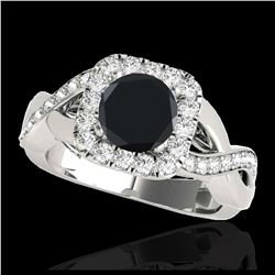 1.07 ctw Fancy Black Diamond Art Deco Stud Earrings 18K Rose Gold