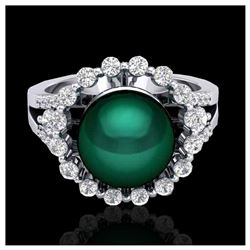 1.30 ctw VS Black Diamond Solitaire Halo Ring 10K Rose Gold