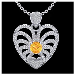 1.55 ctw SI/I Fancy Intense Yellow Diamond Ring 10K White Gold