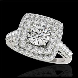 2 ctw H-SI/I Diamond Solitaire Halo Ring 10K Yellow Gold