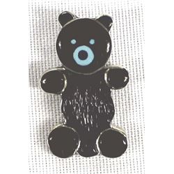 Zuni Sterling Turquoise & Ironwood Bear Pin