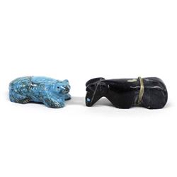 2 Native American Zuni Carved Stone Fetishes