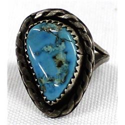 Navajo Sterling Turquoise Ring, Size 6.25