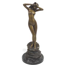 Bronze Nude Statue by Collett