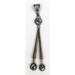 Navajo Old Pawn Sterling Turquoise Pendant
