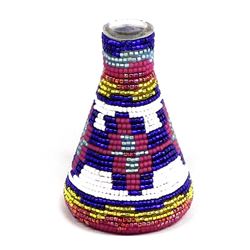 Hand Beaded Glass Bottle by Kathy Kills Thunder