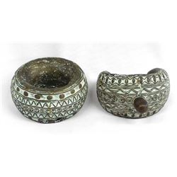 Antique Heavy African Cast Bronze Slave Bracelets