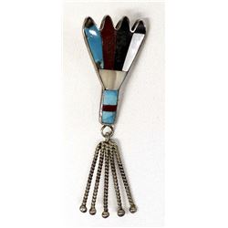 Navajo Old Pawn Sterling Inlay Push Pin