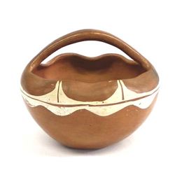 Historic Santo Domingo Pottery Basket Bowl