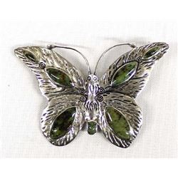 Silver & Stabilized Turquoise Butterfly Pin