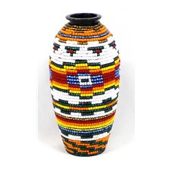 Hand Beaded Vase by Kathy Kills Thunder