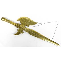 Large Ornate Brass Sword & Axe Combo Replica