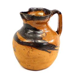 Vintage Mexican Redware Pottery Pitcher