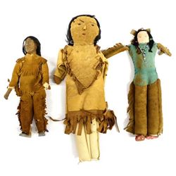 3 Vintage Native American Dolls