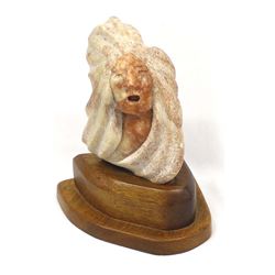 1999 Native American Carved Alabaster Statue